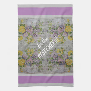Luxury Modern Vintage Floral Rose Tea Towel