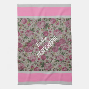 Luxury Modern Vintage Floral Rose Tea Towel