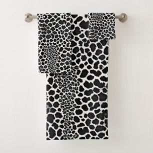 Luxury Modern White Leopard Elegant Collection Bath Towel Set