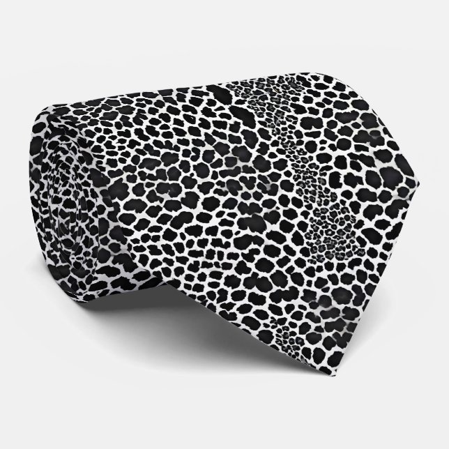 Luxury Modern White Leopard Elegant Collection Tie (Rolled)