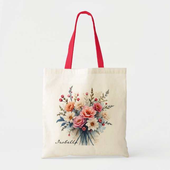 Luxury Modern Wildflowers Beautiful Collection Tote Bag (Front)