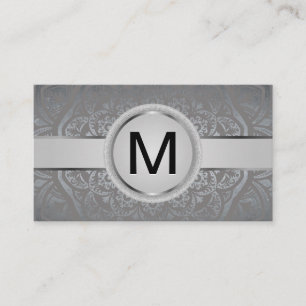 Luxury Monogram Band   Metallic Mandala Pattern Business Card