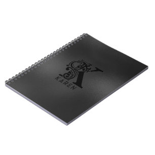 Luxury Monogram K on Dark Grey Notebook