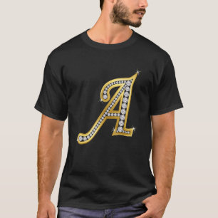 Luxury monogram letter a, golden letter a, diamond T-Shirt