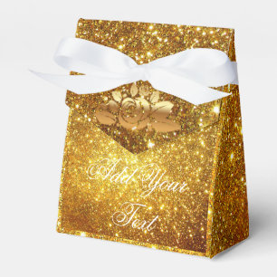 Luxury Monogrammed Popular Gold Glitter Favour Box