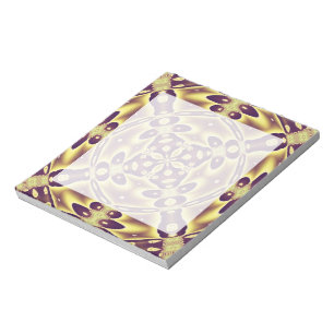 Luxury Moroccan Gold Purple Abstract Pattern Notepad