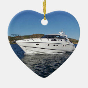 Luxury Motor Boat Ceramic Tree Decoration
