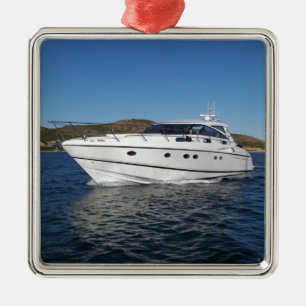 Luxury Motor Boat Metal Ornament