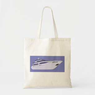Luxury Motor Yacht Modern White Superyacht Tote Bag