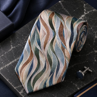 Luxury Multicolor Abstract Wave Tie