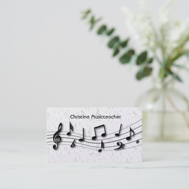 Luxury  Musical Notes Business Cards (Standing Front)