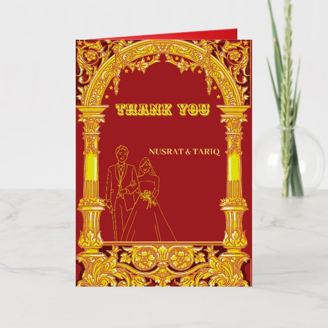 Luxury Muslim Nikah Wedding Greetings  Foil Greeting Card (Front)