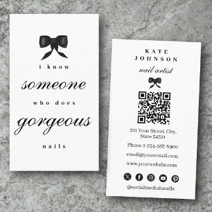 Luxury Nail Artist Beaty Salon Manicure QR Code Business Card