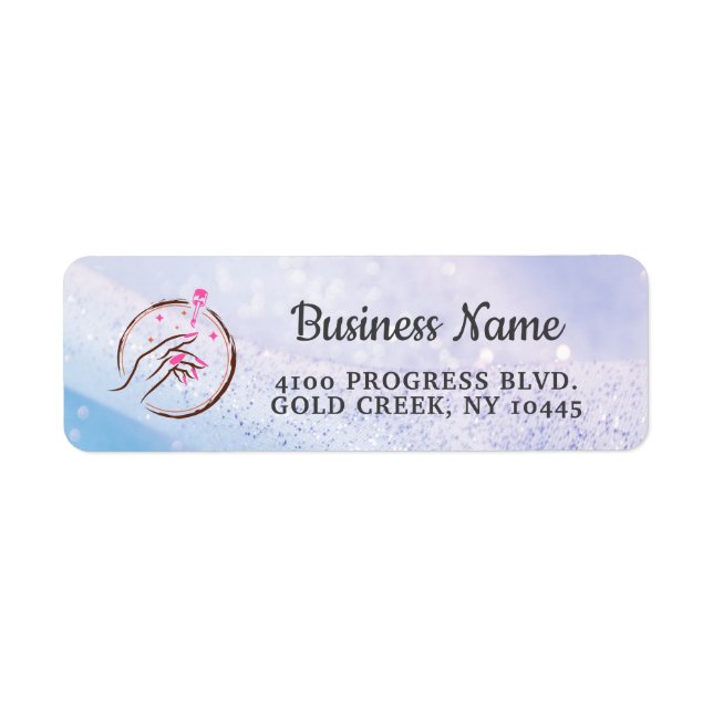 Luxury Nail Tech Packaging Label  Return Address Label (Front)