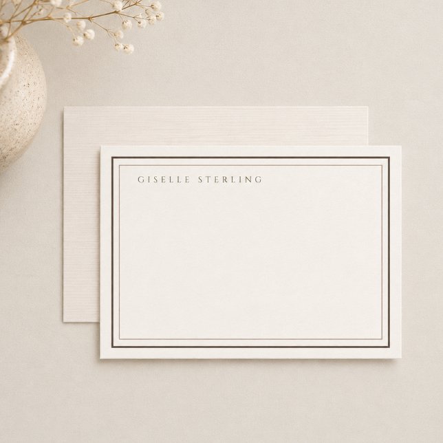 Luxury Natural Ivory Linen Double Border Card (Creator Uploaded)