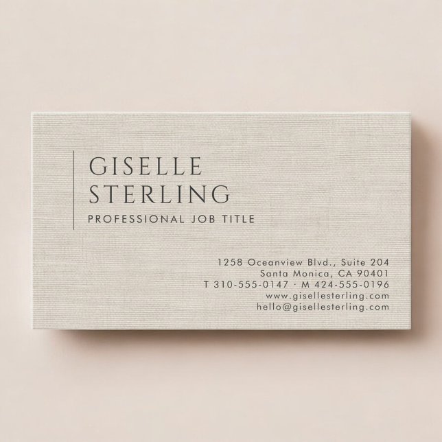 Luxury Natural Linen Business Card (Creator Uploaded)