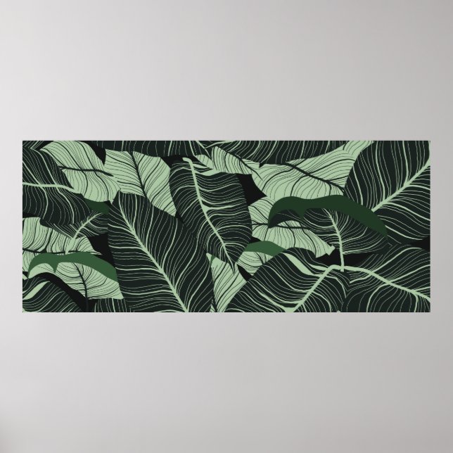 Luxury nature leaves background. Floral pattern, T Poster (Front)
