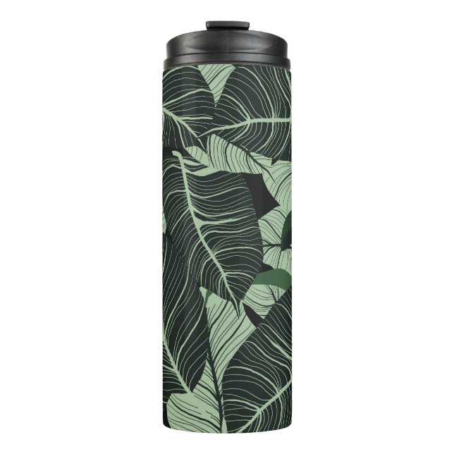 Luxury nature leaves background. Floral pattern, T Thermal Tumbler (Front)