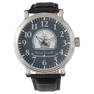 Luxury Navy Blue Boat Family Name Watch