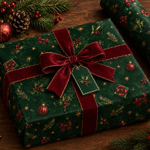 Luxury Navy Blue Gold Christmas Wrapping Paper