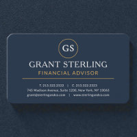 Luxury Navy Blue Gold Financial Advisor
