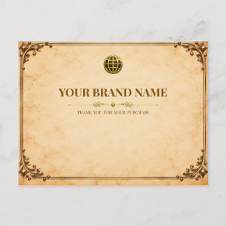 Luxury Navy Blue Marble Silver Packing Slip Postcard