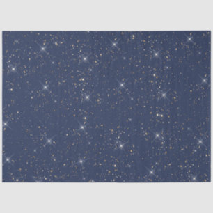 Luxury navy blue sparkle gold glitter pattern tissue paper