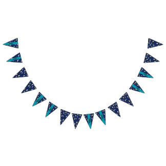 Luxury Navy Gold Ramadan Bunting Banner