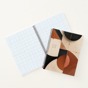 Luxury Neutral Geometric Aesthetic Spiral Notebook