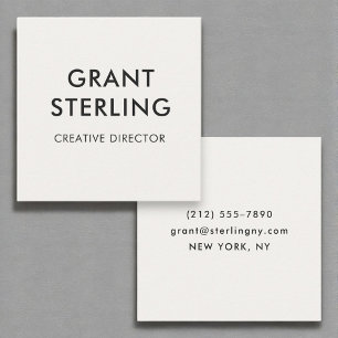 Luxury Neutral Modern Minimal Typography Square Business Card