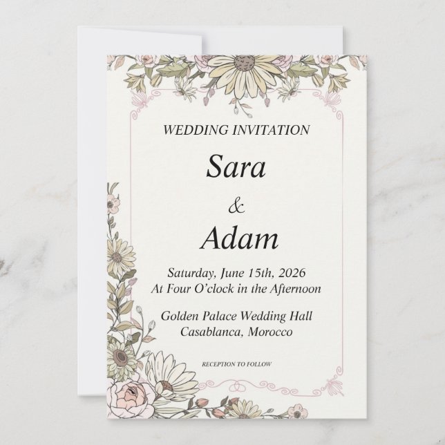 Luxury Neutral Wedding Invitation  (Front)