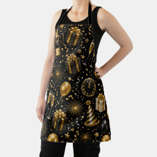 Luxury New Year Celebration Pattern Apron