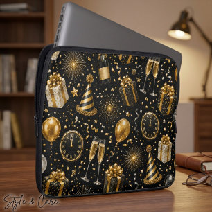 Luxury New Year Celebration Pattern Laptop Sleeve