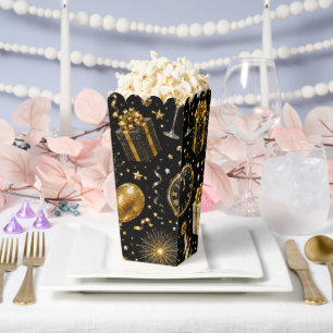 Luxury New Year Celebration Pattern Popcorn Favour Box