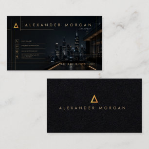 Luxury Night Cityscape Architect Business Card