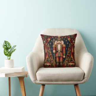 Luxury Nutcracker Christmas Theatre Throw Pillow