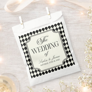 Luxury Old Money Black Ivory Vintage Wedding Favour Bag