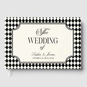 Luxury Old Money Black Vintage Wedding Guest Book
