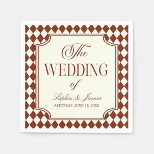 Luxury Old Money Burgundy Vintage Wedding Napkin