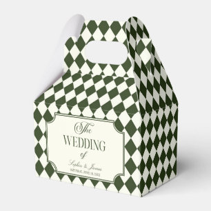 Luxury Old Money Olive Green Ivory Vintage Wedding Favour Box