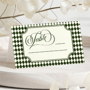 Luxury Old Money Olive Green Ivory Vintage Wedding Place Card