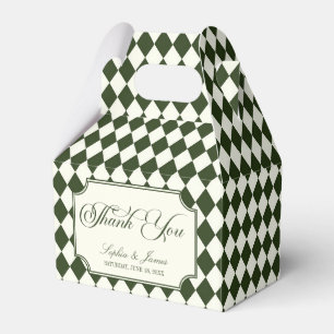 Luxury Old Money Olive Green Vintage Wedding Favour Box