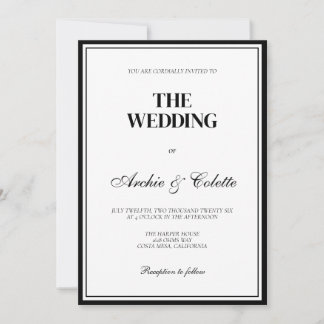 Luxury Old Money Vintage Wedding Invitation