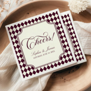 Luxury Old Money Wine Ivory Vintage Wedding Napkin