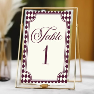 Luxury Old Money Wine Ivory Vintage Wedding Table Number