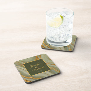 Luxury Onyx With Gold Coaster