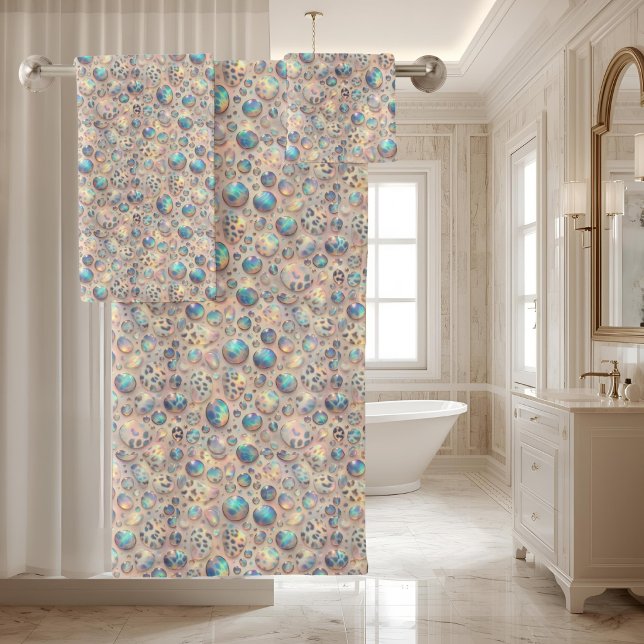 Luxury Opal DIamond | Snow Leopard Print Towel Set (Creator Uploaded)