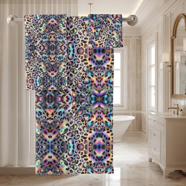 Luxury Opal DIamond | Snow Leopard Print Towel Set (Creator Uploaded)