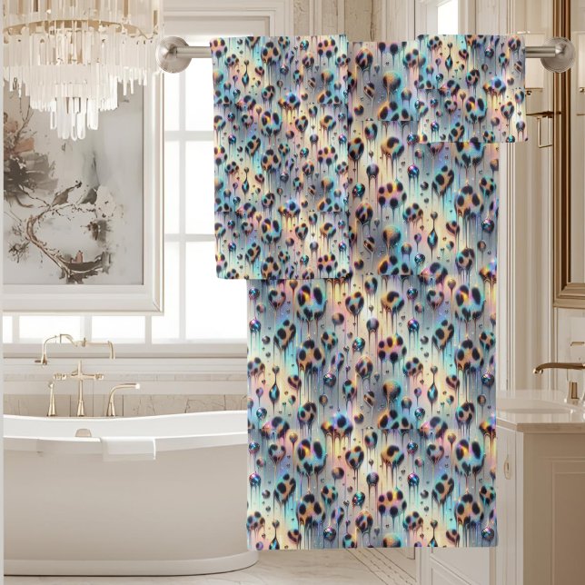 Luxury Opal DIamond | Snow Leopard Print Towel Set (Creator Uploaded)