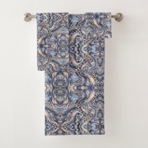 Luxury Opal Leopard Print Pattern Bath Towel Set
